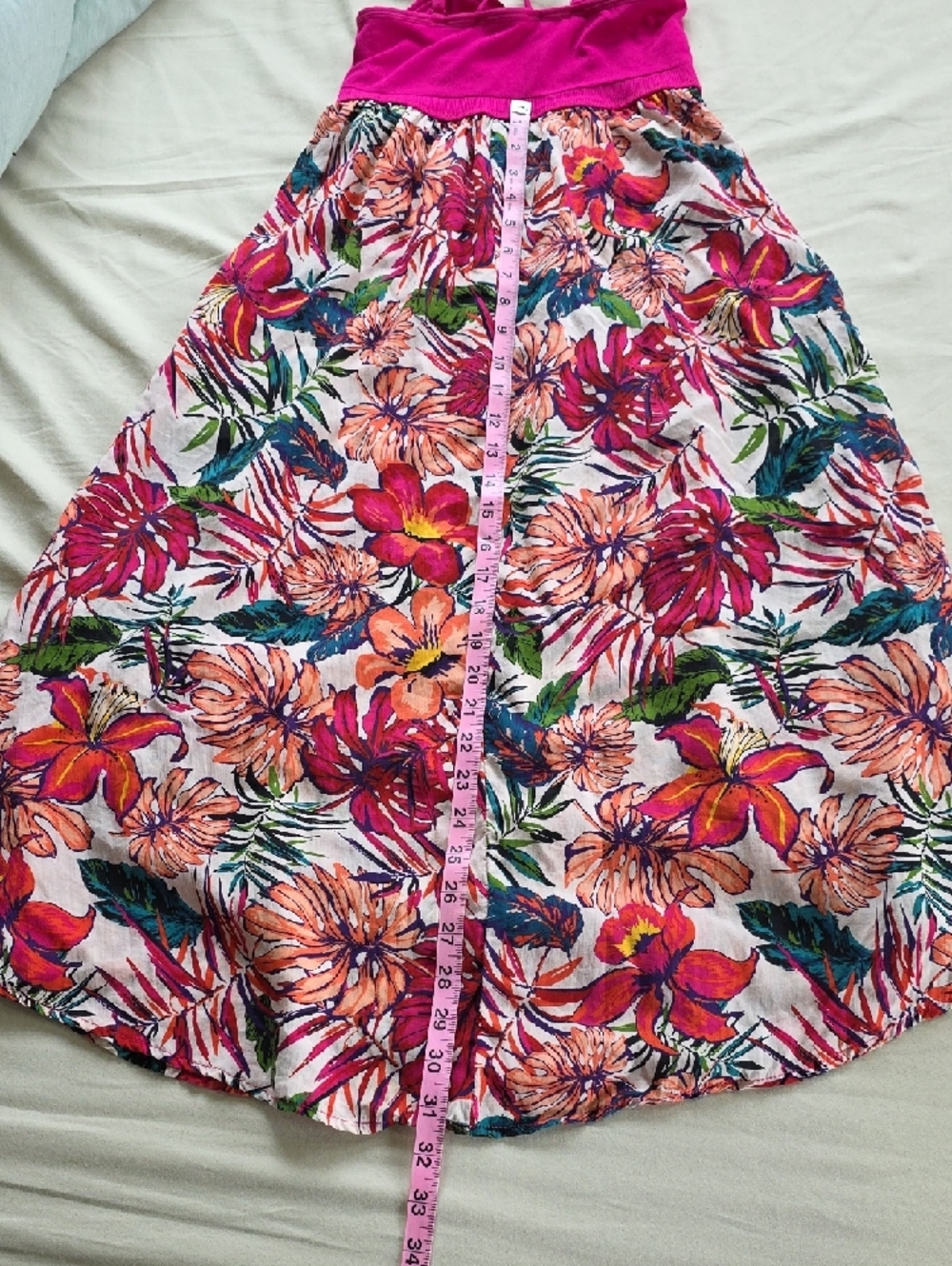 Gilligan & O'Malley Fuchsia Bodice Floral Maxi Dress XS - Picture 6 of 6